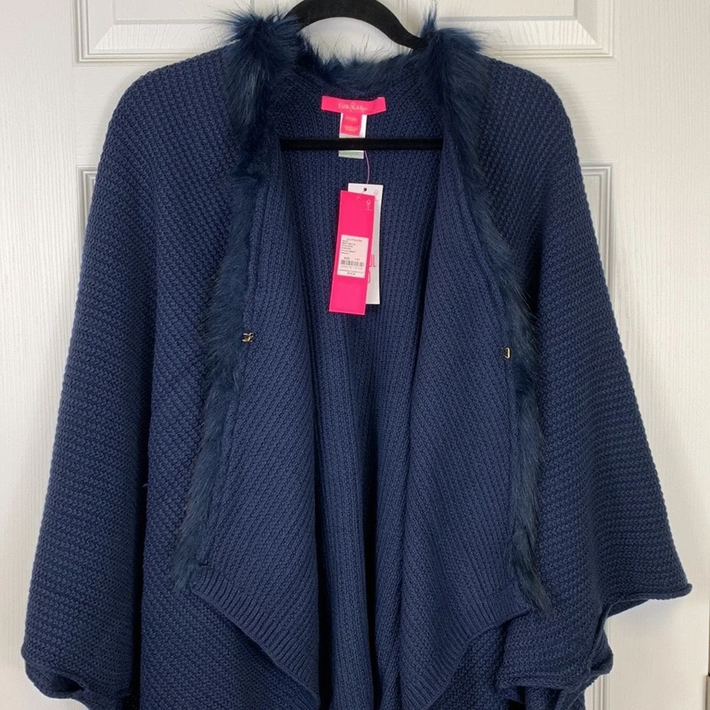 NWT Lilly Pulitzer Rainie navy sweater wrap